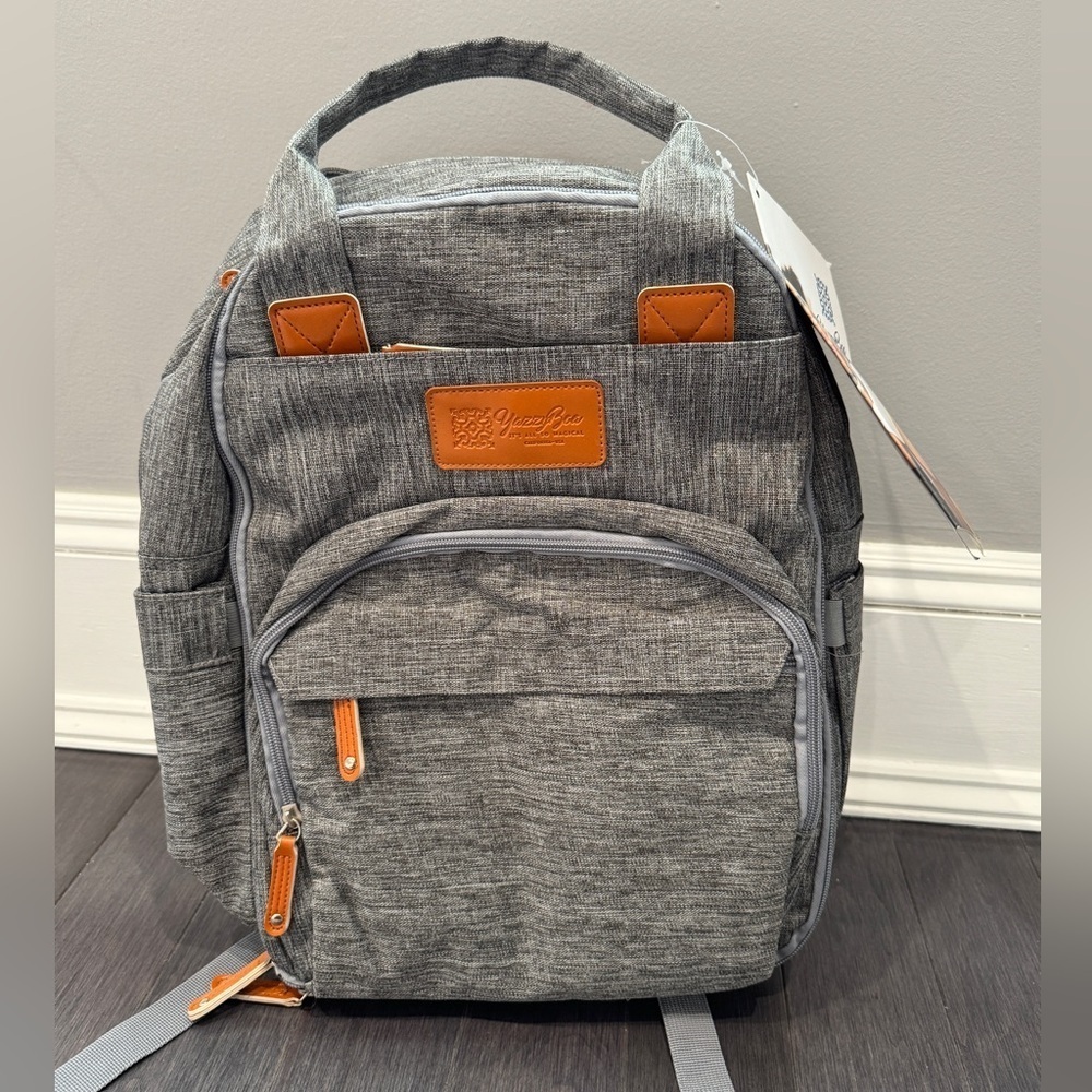 Yazzy Boa Gray and Brown Women’s Men’s Diaper Bag Backpack For Babies Toddlers